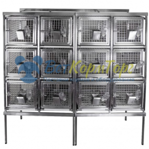 Стеллаж с клетками для лабораторных кроликов VETBOT CL-1287.4 Эконом на 12 клеток