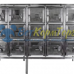 Стеллаж с клетками для лабораторных кроликов VETBOT CL-1287.5 на 15 клеток