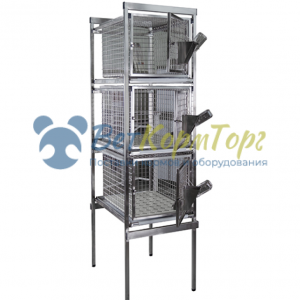 Стеллаж с клетками для лабораторных кроликов VETBOT CL-1287.1 на 3 клетки
