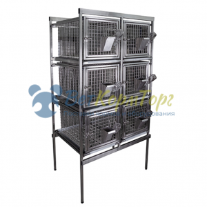 Стеллаж с клетками для лабораторных животных VETBOT CL-1287.2 на 6 клеток