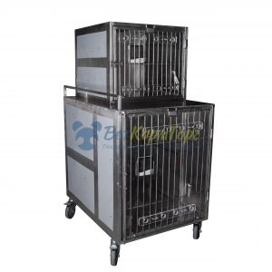 Модуль 80420 из 2х клеток из нержавеющей стали для ветеринарного стационара