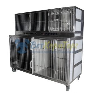 Модуль 80439 из пяти клеток из нержавеющей стали на колёсах