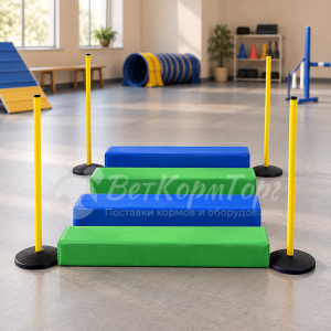 Мягкий снаряд-барьер для отработки прыжков в длину для Agility и для реабилитации собак Vetbot-408