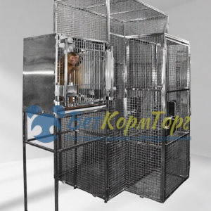 №022 Вольер для приматов с клеткой для инъекций с поддоном 1600х900х2550h