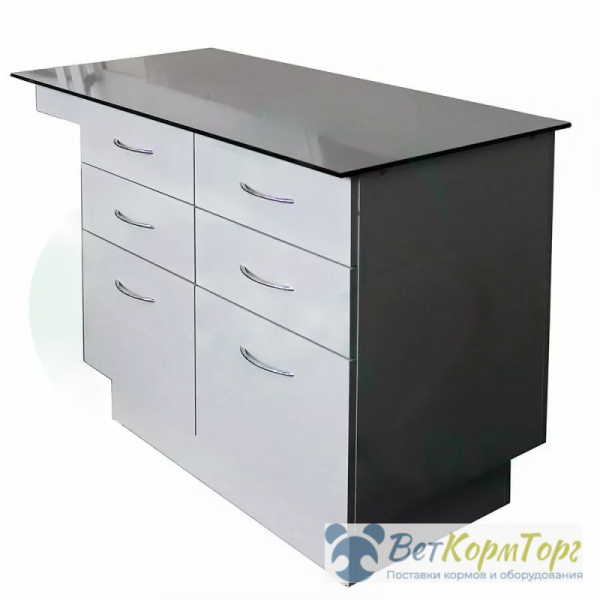 ТД ВЕТ Стол смотровой 22.01 с ящиками, столешница HPL, 1200х580х860h