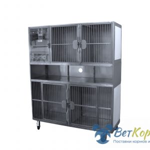 ТД ВЕТ(и) Модуль из 5 клеток нерж.стали с камерой оксиг. 1550х520х1690(1850)h с колесами TD80822N