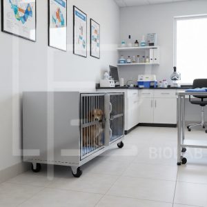 LF Biolab 1 Клетка с полипропиленовой перегородкой 1200х600х600(720)h с колесами