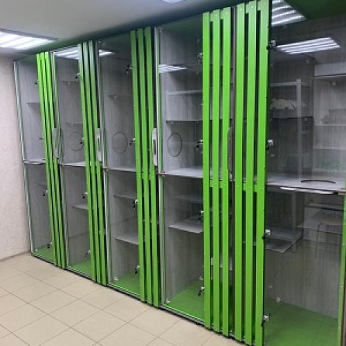 Зоогостиница для кошек 5 боксов из HPL 3350х650х2200h